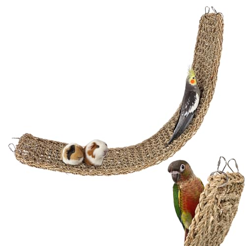 Billowvolve 100 x 18 cm Vogel-Seegrasmatte Ratten Seilnetz Haustier Hängematte mit Haken Vogelkäfigzubehör Kletterseilnetz Kletterseil-Leiter-Kauspielzeug Billowvolve 100 x 18 cm Vogel-Seegrasmatte Ratten Seilnetz Haustier Hängematte mit Haken Vogelkäfigzubehör Kletterseilnetz Kletterseil-Leiter-Kauspielzeug von Billowvolve