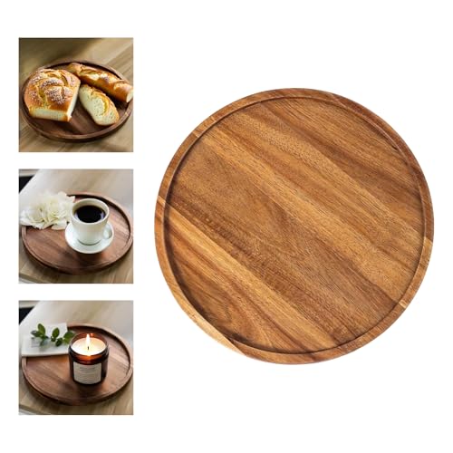 Billowvolve 20cm Rund Serviertablett Holztablett Servierbrett Akazienholz Dekoteller Holz Servierplatte Flacher Platzteller Dekotablett Holzgeschirr Billowvolve 20cm Rund Serviertablett Holztablett Servierbrett Akazienholz Dekoteller Holz Servierplatte Flacher Platzteller Dekotablett Holzgeschirr von Billowvolve