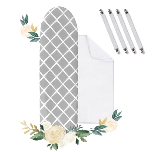 Bügeltischbezug, Bezug Bügelbrett 100% Baumwolle, Turbo Bügelbrettbezug Dreilagig Verdickt, Geeignet für 110-125 * 30-42CM Bügelbrett mit Bügeltuch Bügeltischbezug, Bezug Bügelbrett 100% Baumwolle, Turbo Bügelbrettbezug Dreilagig Verdickt, Geeignet für 110-125 * 30-42CM Bügelbrett mit Bügeltuch von BillyBath