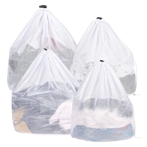 Hochwertiges 4er Set Feinmaschen-Wäschesäcke für die Waschmaschine - Mit praktischem Schnürverschluss und 4 verschiedenen Größen - Perfekt für Feinwäsche, Babykleidung und BHs Hochwertiges 4er Set Feinmaschen-Wäschesäcke für die Waschmaschine - Mit praktischem Schnürverschluss und 4 verschiedenen Größen - Perfekt für Feinwäsche, Babykleidung und BHs von BillyBath
