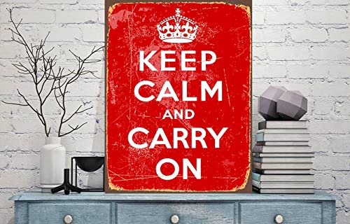 Biltion Metall-Blechschild mit Aufschrift "Keep Calm and Carry On", Vintage-Stil, Wandkunst, personalisierbar für Zuhause, Wohnzimmer, Schlafzimmer, Männerhöhle, Büro, Bar, Restaurants Biltion Metall-Blechschild mit Aufschrift "Keep Calm and Carry On", Vintage-Stil, Wandkunst, personalisierbar für Zuhause, Wohnzimmer, Schlafzimmer, Männerhöhle, Büro, Bar, Restaurants von Biltion