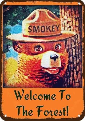 Retro Metall-Blechschild 20,3 x 30,5 cm Smokey The Bear Welcome to The Forest Vintage-Look Dekorative Replik Metallschild Heimdekoration Kunst Poster Metallschild Blechmalerei Nostalgisches Retro Metall-Blechschild 20,3 x 30,5 cm Smokey The Bear Welcome to The Forest Vintage-Look Dekorative Replik Metallschild Heimdekoration Kunst Poster Metallschild Blechmalerei Nostalgisches von Biltion