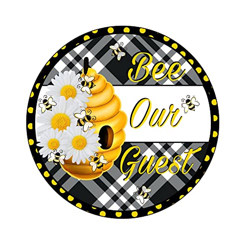 Retro Metall-Blechschild 30,5 x 30,5 cm Bee Our Guest Blumenkranz-Schild, Bienenkranz-Schild, Haustürdekoration, Frühlingskranz-Befestigung, rundes Blechschild, Heimdekoration, Kunstposter Retro Metall-Blechschild 30,5 x 30,5 cm Bee Our Guest Blumenkranz-Schild, Bienenkranz-Schild, Haustürdekoration, Frühlingskranz-Befestigung, rundes Blechschild, Heimdekoration, Kunstposter von Biltion