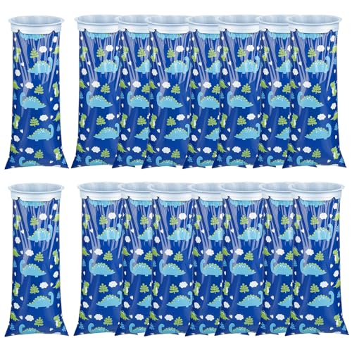 Biluer 16PCS Spucktüten,Brechbeutel,Kotztüten Auto,Kotzbeutel mit Ring,Für Kinder und Erwachsene Spucktüten Für Übelkeit und Erbrechen im Auto und Unterwegs 1500 ml Einwegbeutel(kleiner Dinosaurier) von Biluer