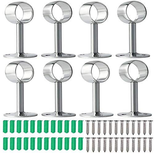 Gardinenstange Halterung,Biluer 8PCS 22mm+25mm Edelstahl Rundrohr-Halterung Halterung fur Die Vorhangstange Kleiderschrank Stangenhalter Fur Kleiderschrank Schrankrohr Zum Aufhangen(22mm+25mm) von Biluer
