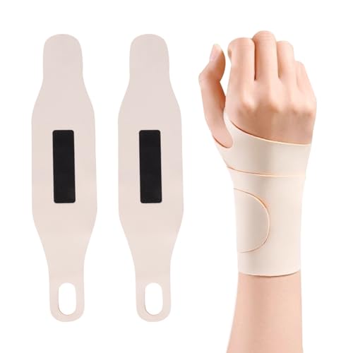 Biluer Handgelenk Bandagen, 2 PCS Handgelenkstütze Bandage Handgelenk Handbandage Handgelenk Handgelenk Bandagen Gym Geeignet Für Sport Und Fitness,Hausarbeit (Beige orange) von Biluer