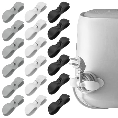 Kabelaufwickler,Biluer 18 PCS Kabelhalter Selbstklebend Kabel Organizer Cable Management Kabelclips Kabelhalter Schreibtisch Kabelclips von Biluer