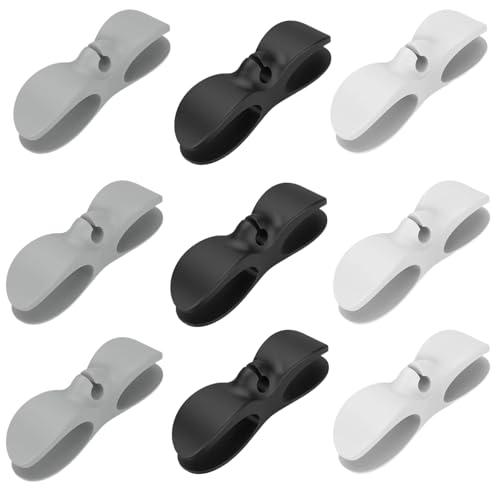 Kabelaufwickler,Biluer 9 PCS Kabelhalter Selbstklebend Kabel Organizer Cable Management Kabelclips Kabelhalter Schreibtisch Kabelclips von Biluer