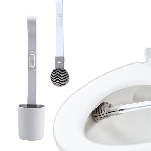 Biluer Toilettenbürste, Silikon Toilettenbürste mit Wandmontage, WC Bürste, Grau, TPR & Silikon, 34 cm x 7 cm Biluer Toilettenbürste, Silikon Toilettenbürste mit Wandmontage, WC Bürste, Grau, TPR & Silikon, 34 cm x 7 cm von Biluer