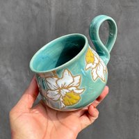 Handgemachte Keramik Narzissen Becher Umweltfreundliche Kaffee -/Teetasse Handgemachte Keramik Narzissen Becher Umweltfreundliche Kaffee -/Teetasse von BilyanaArtCeramic