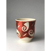 Rote Porzellan Tee, Porzellan Tasse, Einzigartige Kaffee/Tee Tasse, Keramik Tasse. Geschirr, Küchenkeramik von BilyanaArtCeramic