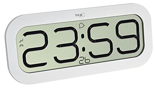 TFA Dostmann Digitale Wanduhr mit Stundenschlag Bim Bam, 60.4514.02, Funkuhr mit 5 verschiedenen Stundenklängen (Big Ben, Vogel, Kuckuck, Glocken, Klangschale), Weckfunktion, LED-Display, weiß TFA Dostmann Digitale Wanduhr mit Stundenschlag Bim Bam, 60.4514.02, Funkuhr mit 5 verschiedenen Stundenklängen (Big Ben, Vogel, Kuckuck, Glocken, Klangschale), Weckfunktion, LED-Display, weiß von TFA Dostmann