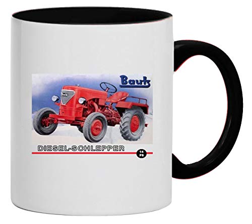 Bautz Diesel-Schlepper 14 PS Tasse Kaffeebecher, Keramik, 330 ml | Weiß/Schwarz von Bimaxx