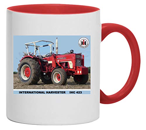 International Harvester IHC 423 Tasse Kaffeebecher Keramik, 330 ml Inhalt | Weiß/Rot von Bimaxx