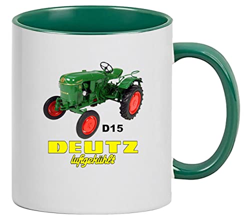 Bimaxx Deutz Luftgekühlt D 15 Tasse Kaffeebecher Keramik, 330 ml Inhalt | Weiß/Grün Bimaxx Deutz Luftgekühlt D 15 Tasse Kaffeebecher Keramik, 330 ml Inhalt | Weiß/Grün von Bimaxx
