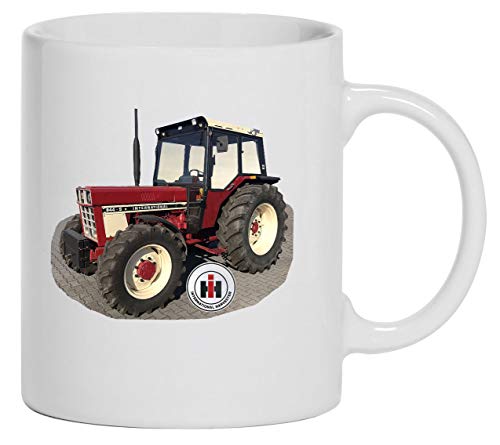 IHC Harvester 844-S Traktor Abbildung Tasse Kaffeebecher Keramik, 330 ml Inhalt | Weiß von Bimaxx