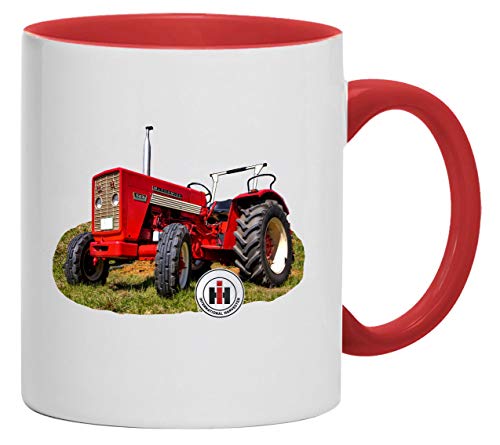 Schlepper Tasse | Traktor IHC 523 Harvester | weiß/rot von Bimaxx