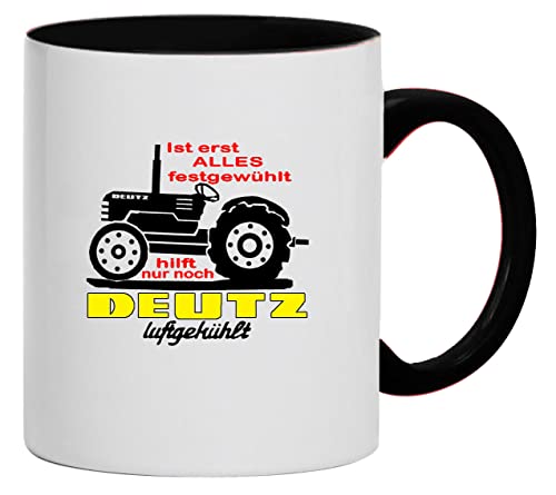 Bimaxx Tasse Ist erst Alles festgewühlt, hilft nur noch Deutz Luftgekühlt | Keramik, 280 ml, Weiß/Schwarz Bimaxx Tasse Ist erst Alles festgewühlt, hilft nur noch Deutz Luftgekühlt | Keramik, 280 ml, Weiß/Schwarz von Bimaxx