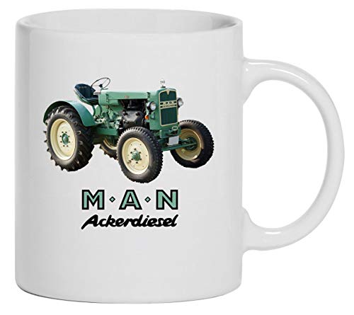 Tasse M-A-N Ackerdiesel | Kaffeebecher, Keramik, 280 ml | weiß von Bimaxx