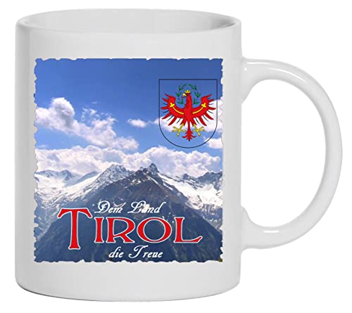 Dem Land Tirol die Treue Tasse Kaffeebecher, Keramik, 330 ml | Weiß von Bimaxx