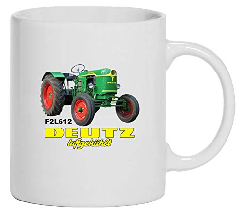 Deutz Luftgekühlt Abbildung Typ D F2L612 Tasse Kaffeebecher Keramik, 330 ml Inhalt | Weiß Deutz Luftgekühlt Abbildung Typ D F2L612 Tasse Kaffeebecher Keramik, 330 ml Inhalt | Weiß von Bimaxx