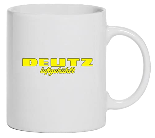 Deutz Luftgekühlt Tasse Kaffeebecher Keramik, 330 ml Inhalt | Weiß von Bimaxx