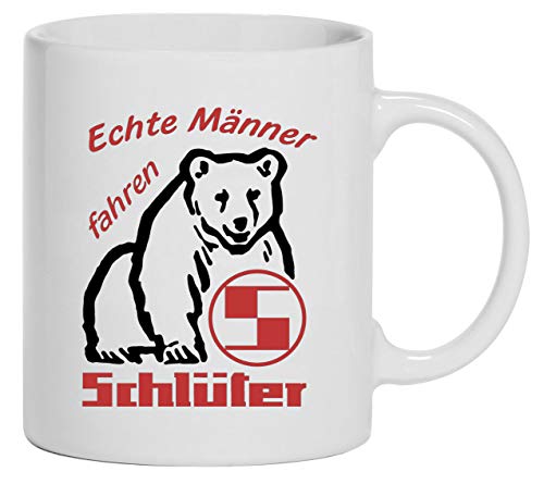 Echte Männer fahren Schlüter Tasse Kaffeebecher Keramik, 330 ml Inhalt | Weiß Echte Männer fahren Schlüter Tasse Kaffeebecher Keramik, 330 ml Inhalt | Weiß von Bimaxx