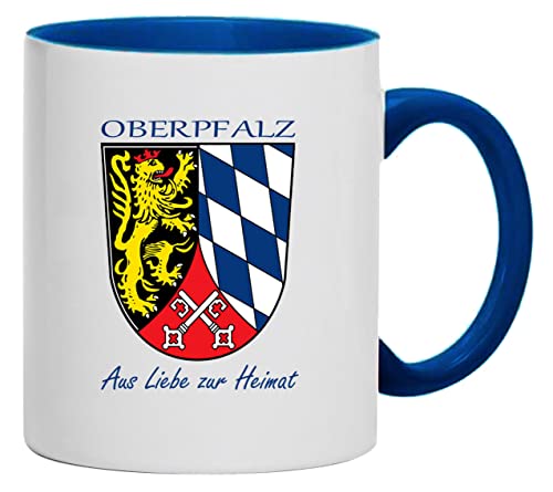 Kaffeehaferl Wappen Oberpfalz - Aus Liebe zur Heimat Tasse Kaffeebecher Keramik, 330 ml Inhalt | Weiß/Blau Kaffeehaferl Wappen Oberpfalz - Aus Liebe zur Heimat Tasse Kaffeebecher Keramik, 330 ml Inhalt | Weiß/Blau von Bimaxx