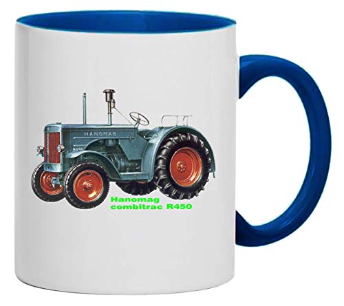 Bimaxx Kaffeetasse | Hanomag R 450 Combitrac | weiß/blau von Bimaxx