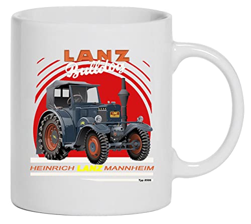 Lanz Bulldog Abbildung Typ 8506 Tasse Kaffeebecher Keramik, 330 ml Inhalt | Weiß Lanz Bulldog Abbildung Typ 8506 Tasse Kaffeebecher Keramik, 330 ml Inhalt | Weiß von Bimaxx