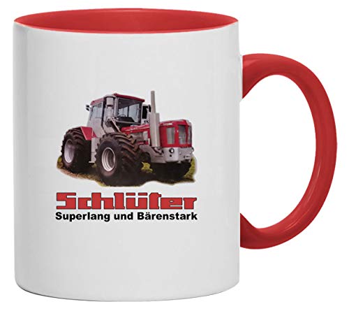 Schlüter - Superlang und bärenstark Tasse Kaffeebecher Keramik, 330 ml Inhalt | Weiß/Rot Schlüter - Superlang und bärenstark Tasse Kaffeebecher Keramik, 330 ml Inhalt | Weiß/Rot von Bimaxx