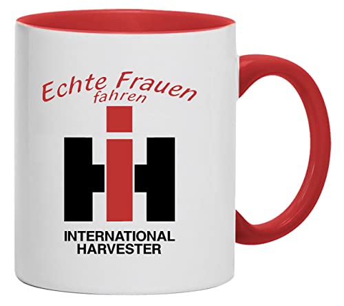 Tasse Echte Frauen Fahren IHC International Harvester | Kaffeebecher Keramik 280 ml | weiß/rot Tasse Echte Frauen Fahren IHC International Harvester | Kaffeebecher Keramik 280 ml | weiß/rot von Bimaxx