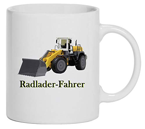 Tasse Radlader-Fahrer Bauarbeiter Baggerfahrer | Keramik, 280 ml, weiß von Bimaxx