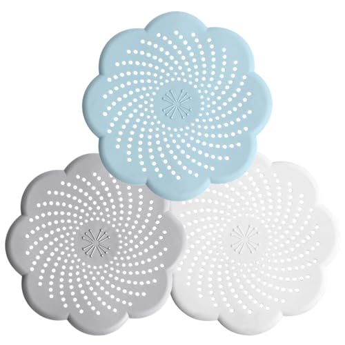 Abflusssieb Silikon Waschbecken Bad Abflusssieb Dusche Haarfänger Badewanne Abflussabdeckung Abflusssieb für Badezimmer Abfluss Sieb Sink Strainer Badewanne und Küche (3 STK) von Bimhayuu