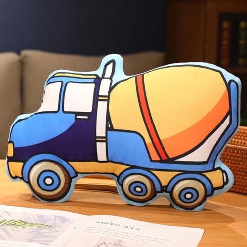 Bimhayuu Kreatives Fahrzeugform-Kissen, Dekoratives Plüschkissen, Gefülltes Auto/LKW, Niedliches Plüschkissen für Bett, Sofa, Couch, Dekoration (Beton-LKW) von Bimhayuu