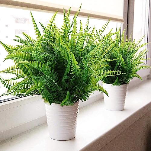 Bimhayuu Künstliche Kunstpflanzen Artificial Ferns for Outdoors Grow Habity Ferns UV-beständig für den Innen- und Außenbereich Hängepflanzen Dekoration für Zuhause und Garten (Grün,2) von Bimhayuu