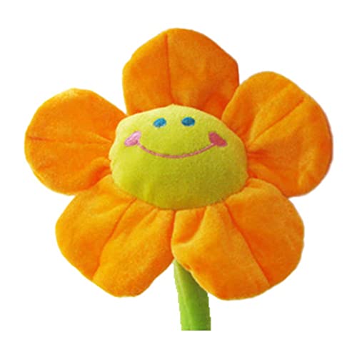 Gefüllte künstliche Blume Plüsch Happy Birthday Blume Sonnenblumenstrauß mit biegbaren Stielen gefüllte Blume Heimdekoration für Hochzeit Party Geburtstag Weihnachten (Orange) von Bimhayuu