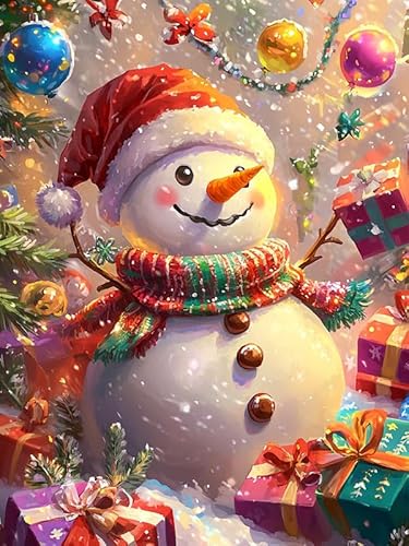 Bimkole DIY 5D Diamond Painting Kits Zubehör Schneemann, Diamant Malerei Kit Voll Runde Bohrer Malen nach Zahlen Malerei Stickerei Kreuzstich Diamond Dekoration 30x40 cm von Bimkole