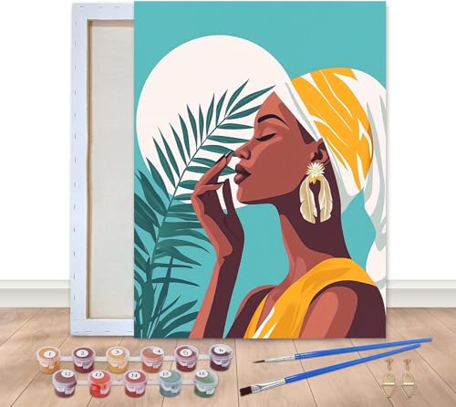 Bimkole Malen Nach Zahlen Erwachsene Gerahmt Afroamerikanische Frau, Ölgemälde paint by numbers kits Blätter, Acrylfarbe Anfänger Zeichnen Malen mit Pinseln Mauer Dekor Kunst 20x30 cm Bimkole Malen Nach Zahlen Erwachsene Gerahmt Afroamerikanische Frau, Ölgemälde paint by numbers kits Blätter, Acrylfarbe Anfänger Zeichnen Malen mit Pinseln Mauer Dekor Kunst 20x30 cm von Bimkole