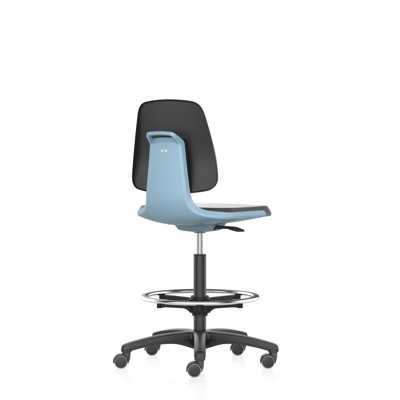 Stuhl Labsit 4 blau Integral-Schaum, Rollen von Bimos