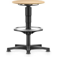 bimos Allround Hocker mit Gleiter und Fußring, Holz, Sitzhöhe 560-830 mm von Bimos