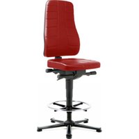 bimos Arbeitsstuhl All-In-One Highline mit Gleiter und Fußring und Kunstleder rot 570-830 mm von Bimos