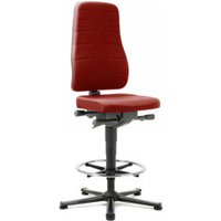 bimos Arbeitsstuhl All-In-One Highline mit Gleiter und Fußring und Stoffpolster rot 570-830 mm von Bimos