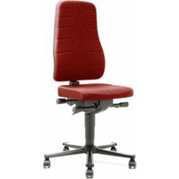 bimos Arbeitsstuhl All-In-One Highline mit Rollen und Stoffpolster rot Sitzhöhe 450-600 mm von Bimos