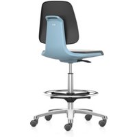 bimos Arbeitsstuhl Labsit mit Rollen, Sitz-H.560-810 mm, PU-Schaum, Sitzschale blau von Bimos