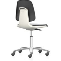 bimos Arbeitsstuhl Labsit mit Rollen Sitzhöhe 450-650 mm Stoff Sitzschale weiß von Bimos