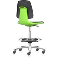 bimos Arbeitsstuhl Labsit mit Rollen Sitzhöhe 560-810 mm Kunstleder Sitzschale grün von Bimos