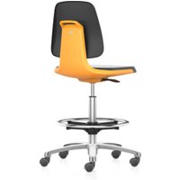 bimos Arbeitsstuhl Labsit mit Rollen Sitzhöhe 560-810 mm Supertec Sitzschale orange von Bimos