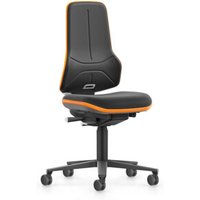 bimos Arbeitsstuhl Neon XXL bis 180 kg mit Rollen, Supertec, Flexband orange, Sitz 470-640 mm von Bimos