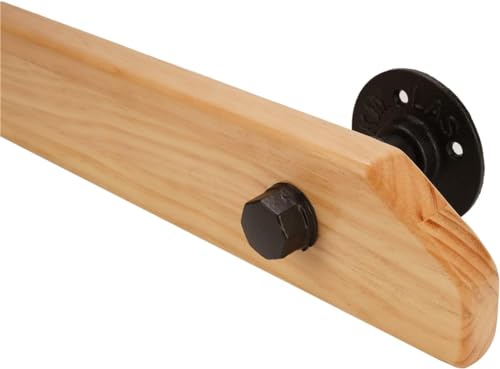 Holz Handlauf Geländer für Innen,Dekorative Holz-Handläufe - Komplettset ,Treppengeländer Länge 30-140 Cm,Rutschfeste Handlauf Treppe Mit Stabiler Schwarz Schmiedeeise Handlaufhalter(Size:3.3ft/100cm) Holz Handlauf Geländer für Innen,Dekorative Holz-Handläufe - Komplettset ,Treppengeländer Länge 30-140 Cm,Rutschfeste Handlauf Treppe Mit Stabiler Schwarz Schmiedeeise Handlaufhalter(Size:3.3ft/100cm) von Bimpe